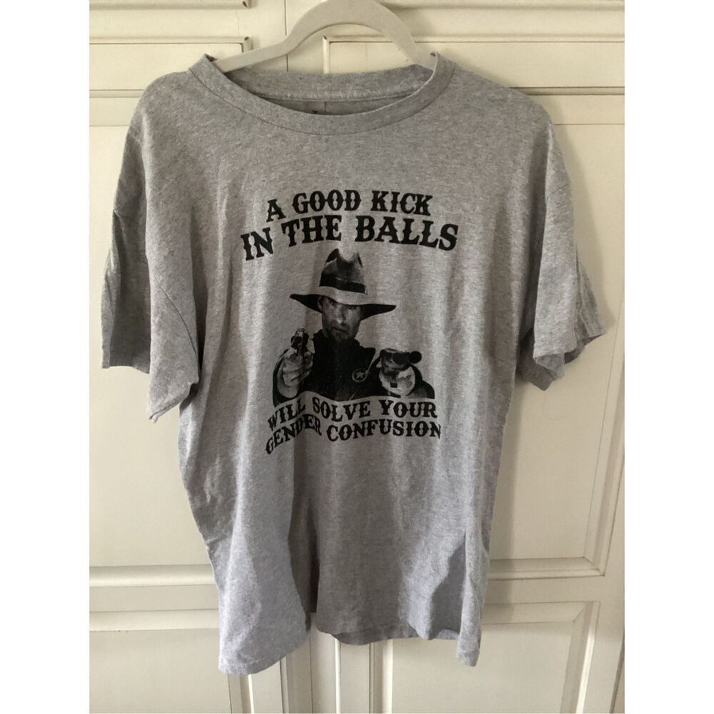 Clint Eastwood T Shirt A good Kick In The Balls Will Solve Your Gender Confusion